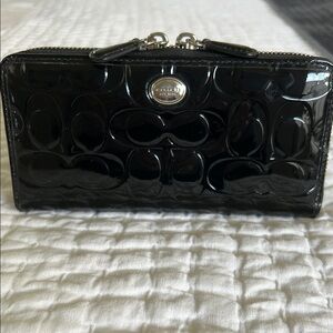 Coach Black Patent Leather Wallet